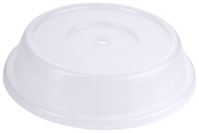 Contacto Kunststoff Tellerglocke für Teller Ø 23 - 24,5 cm, Höhe 7 cm, Außenmaß Ø 25,5 cm mit Griffloch, milchig-transparent, temperaturbeständig 