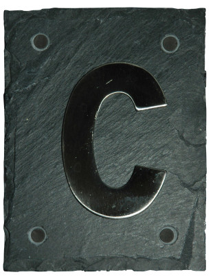 Esschert Design Hausnummer Buchstabe A aus Edelstahl, Schriftbild Arial,  ca. 6 cm x 9,5 cm A