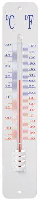 Esschert Design Thermometer, Temperaturmesser in weiß, Anzeige in Fahrenheit und Celsius, ca. 8,1 cm x 45 cm 