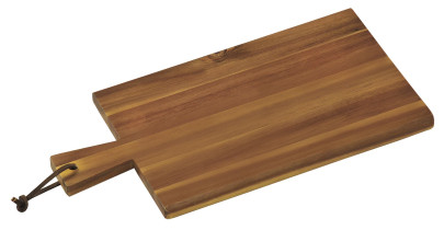 Kesper Servierbrett aus Akazienholz, FSC-zertifiziert, mit Griff und Schlaufe, 35 x 18 x 1,5 cm 
