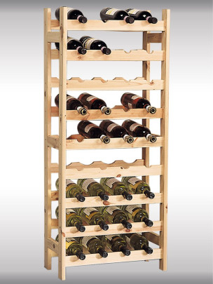Kesper Weinflaschen-Regalsystem, Flaschenregalsystem, Flaschenhalter, aus FSC®- Kiefernholz, 510 x 270 x 1200 mm, natur 
