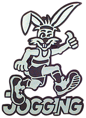 Relief-Emblem Jogging Hase Auto Schriftzug 