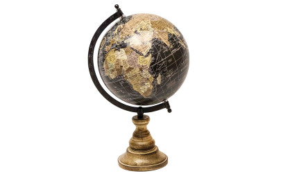 Rivanto® Weißer Globus mit Metallsockel, atemberaubende Dekoration, Globe  mit Metallfassung