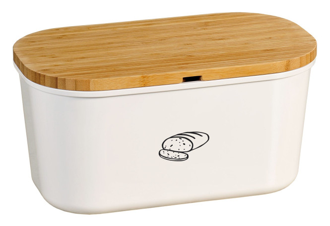 Kesper Brotbox mit Deckel, 37 x 18 x 21,5 cm, oval, aus Melamin/FSC-zertifiziertes Bambus, Brotkasten, Aufbewahrungsbox 