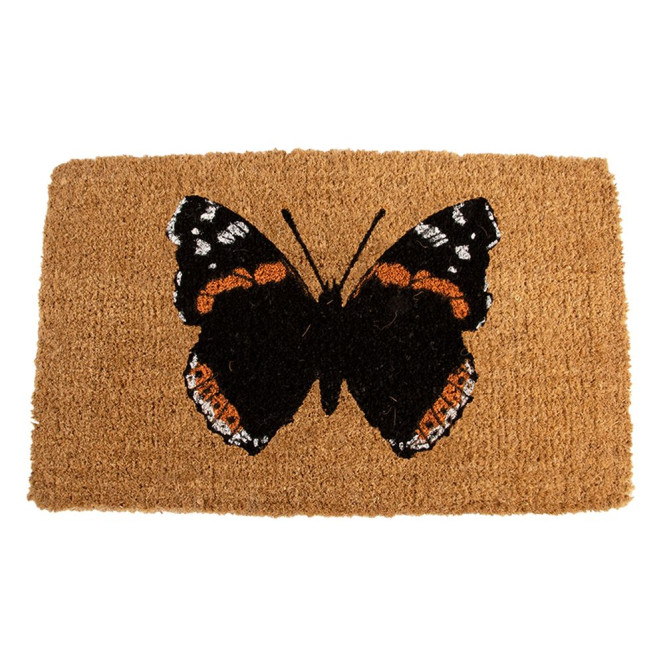 Rivanto® Kokosmatte Motiv Schmetterling 44 x 75 cm, Materialstärke 1,7 cm, Schuhmatte, Türmatte, Türvorleger