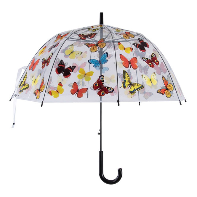 Rivanto® Regenschirm Schmetterlinge transparent Ø 83 x H81,5 cm, mit Klick-Öffnung