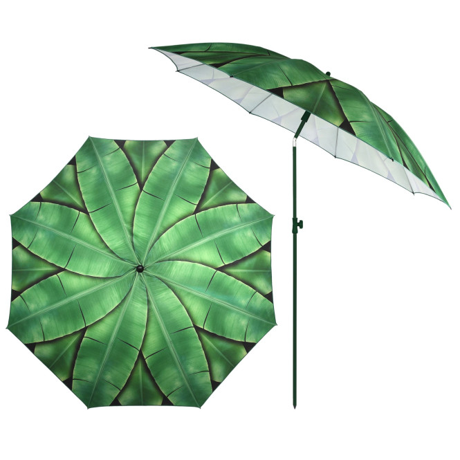 Rivanto® Sonnenschirm Bananenblätter mit Metallstiel, Ø 184 cm, Höhe 226 cm, höhenverstellbar, kann abgewinkelt werden, 