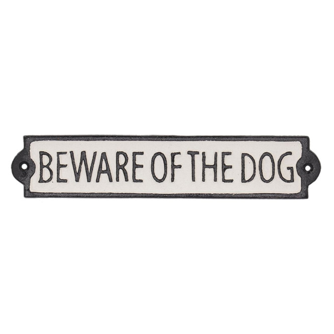 Rivanto® Türschild beware of the dog 21 x 1 x 5 cm Gusseisen Gartentor Schild Vorsicht vor dem Hund