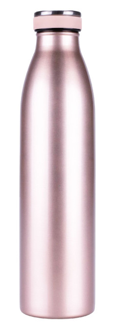 Steuber Thermoflasche 750 ml doppelwandig Edelstahl, auslaufsicherer Deckel, metallic rosegold