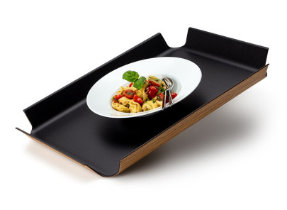 Continenta Rutschfestes Tablett mit Rand, Größe und Farbe wählbar, extrem  leichte Holzpapierfaser, stabiles Servier- und Frühstückstablett