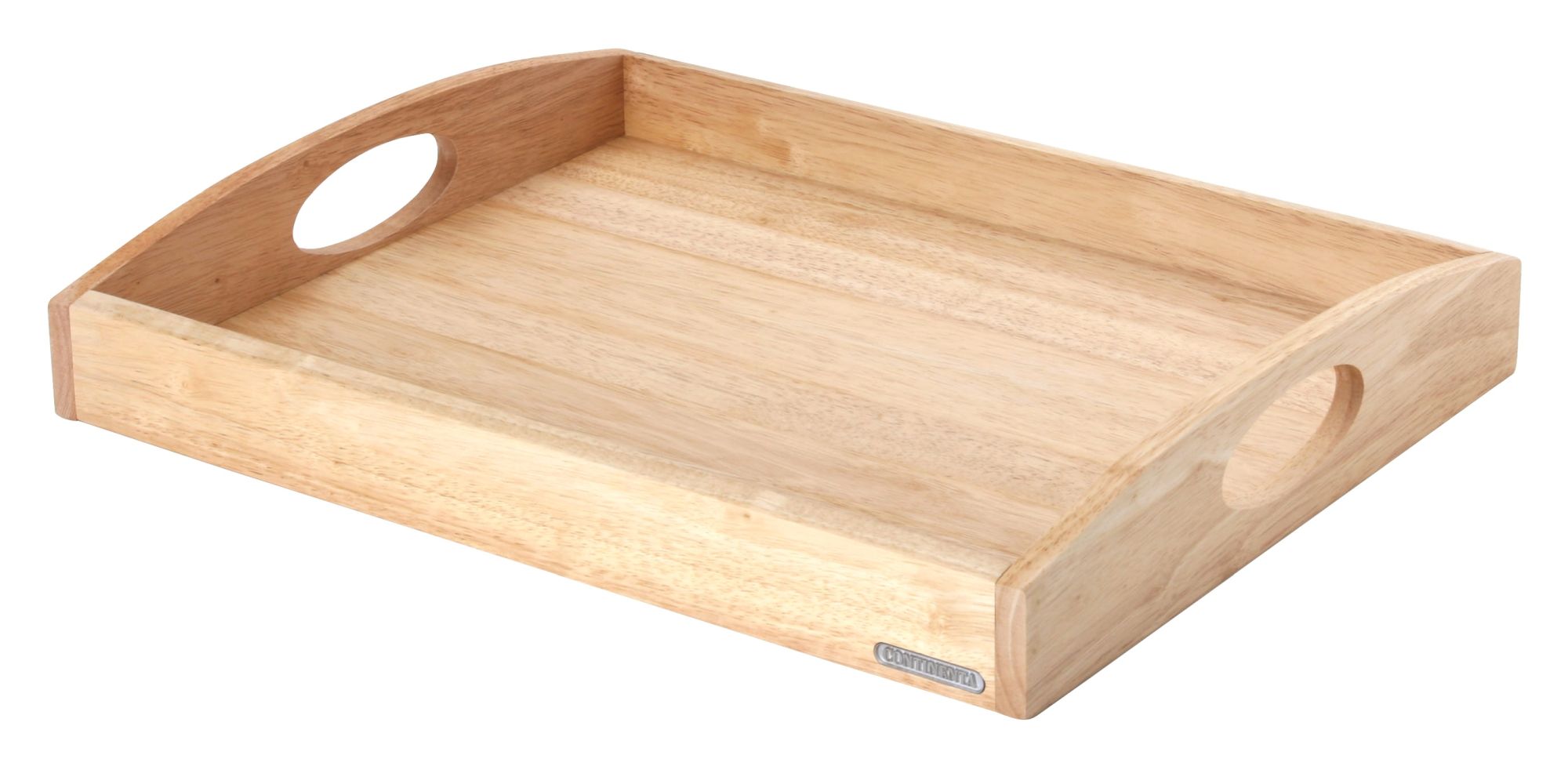 Continenta Tablett aus Gummibaumholz, Frühstückstablett, Holz-Serviertablett,  Servierbrett, rechteckig, erhältlich in verschiedenen Größen