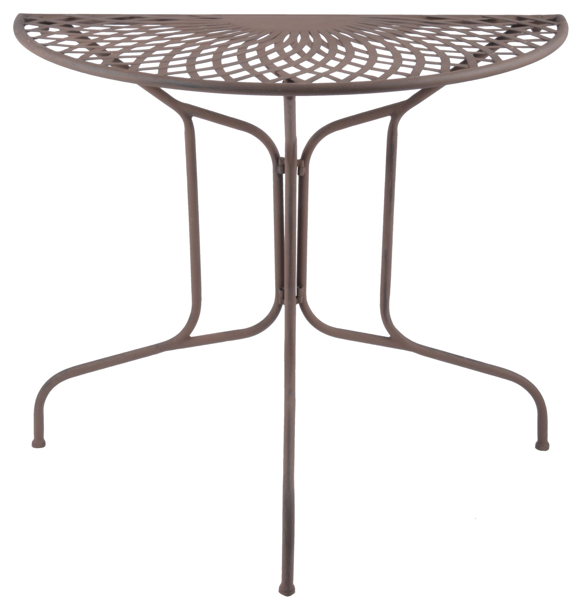 Esschert Design Halbrunder Tisch aus Metall, 80 x 40 x 70, Wandtisch, in  klassischer Optik, sehr