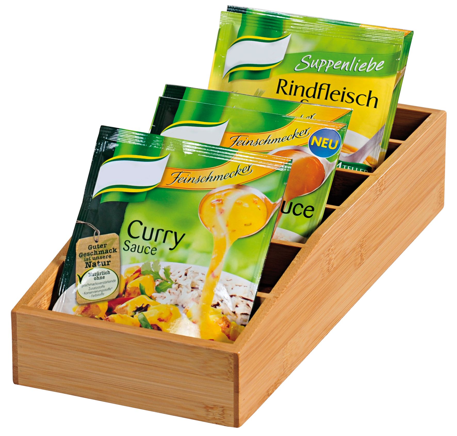 Kesper Aufbewahrungsbox aus Bambus, 15 x 35 x 10 cm, FSC-zertifizierte  Holzbox für Suppen- und
