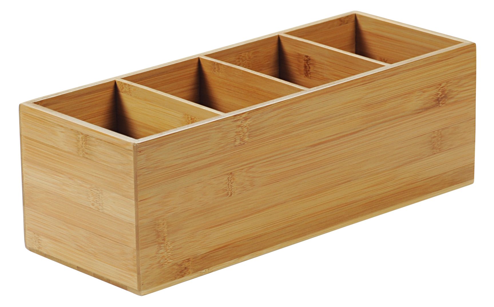 Kesper Bambus Besteckkasten mit 4 Fächer, FSC Holz, mobiler Besteck Behälter  35 x 12 x 14