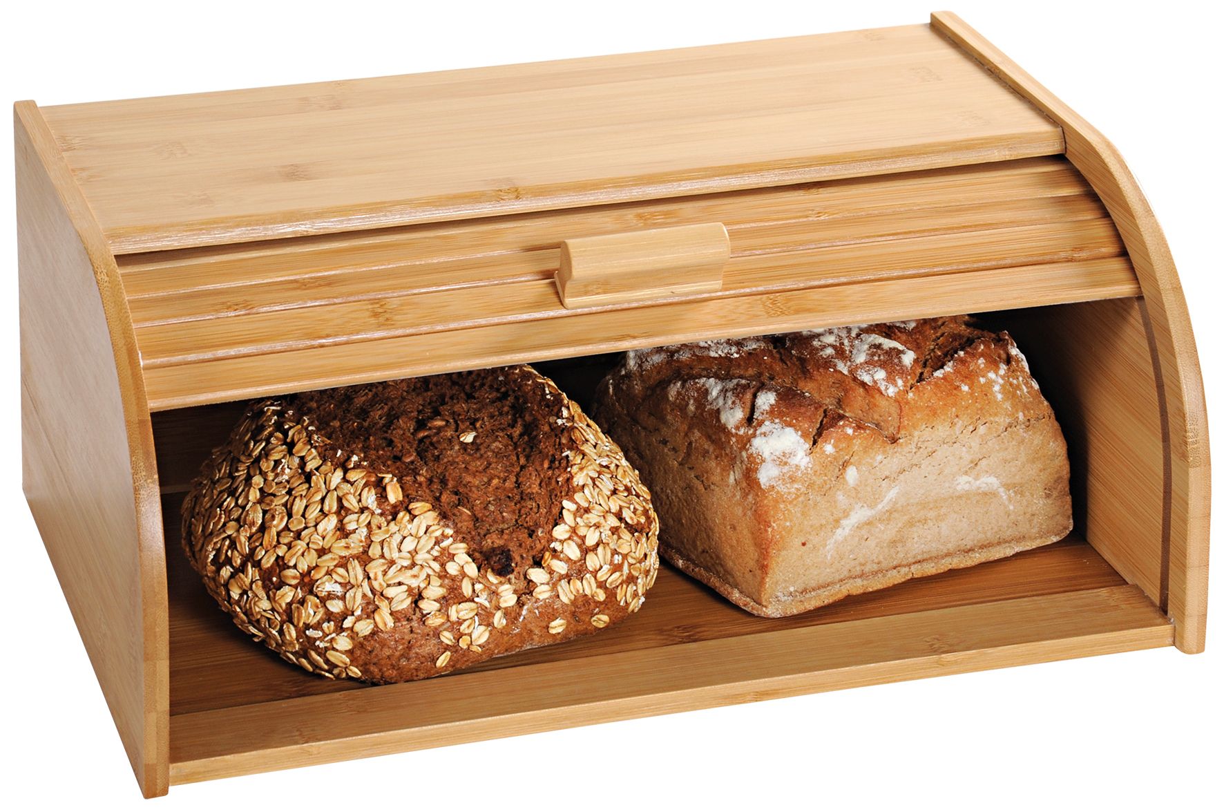Kesper Großer Brotkasten aus Bambus mit Rollklappe, 40 x 27 x H17 cm,  Frischhaltebox, Brotbox, FSC