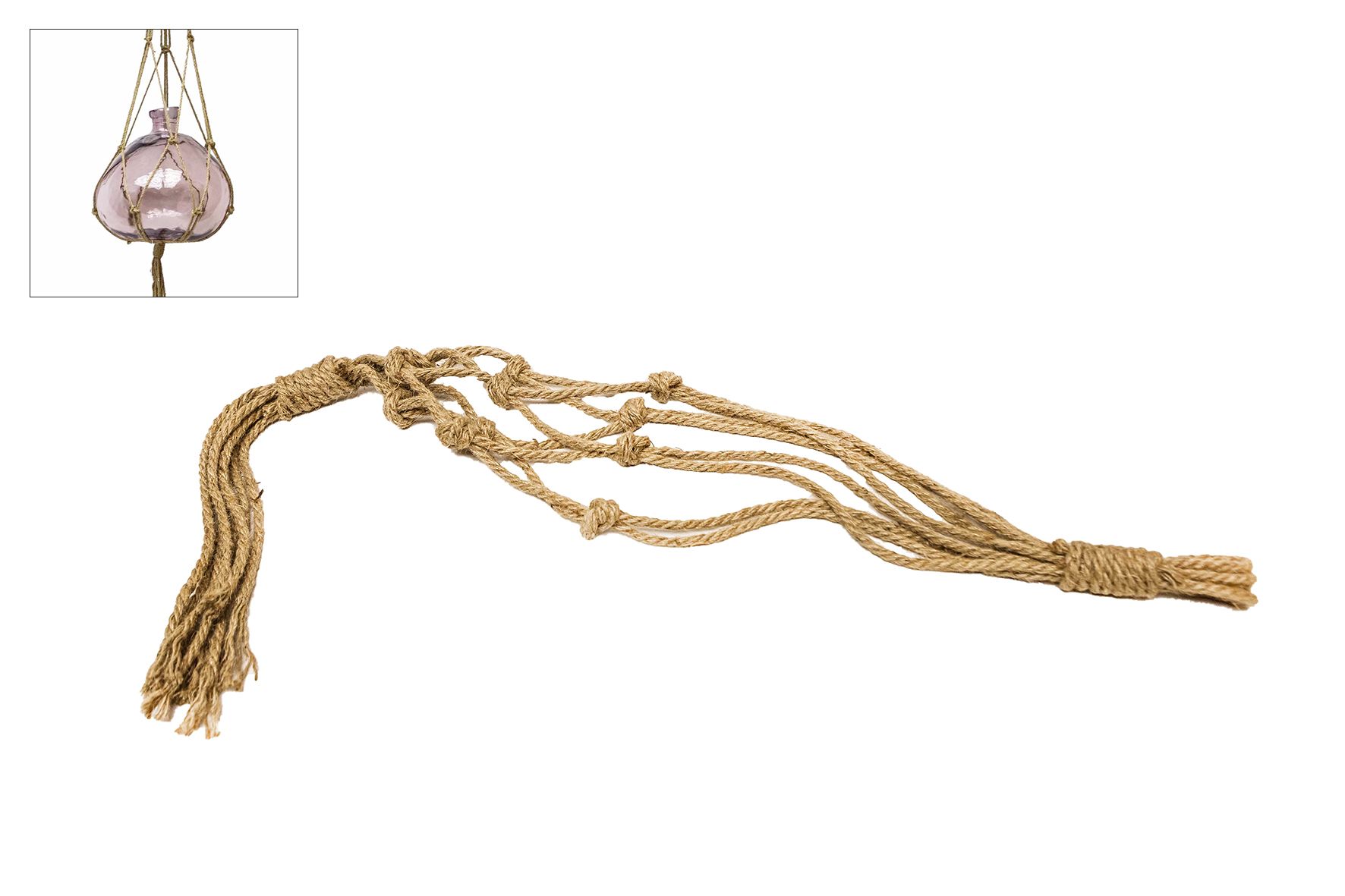 Rivanto® Blumenampel Makramee Seil für hängende Töpfe Gesamtlänge wählbar,  beige