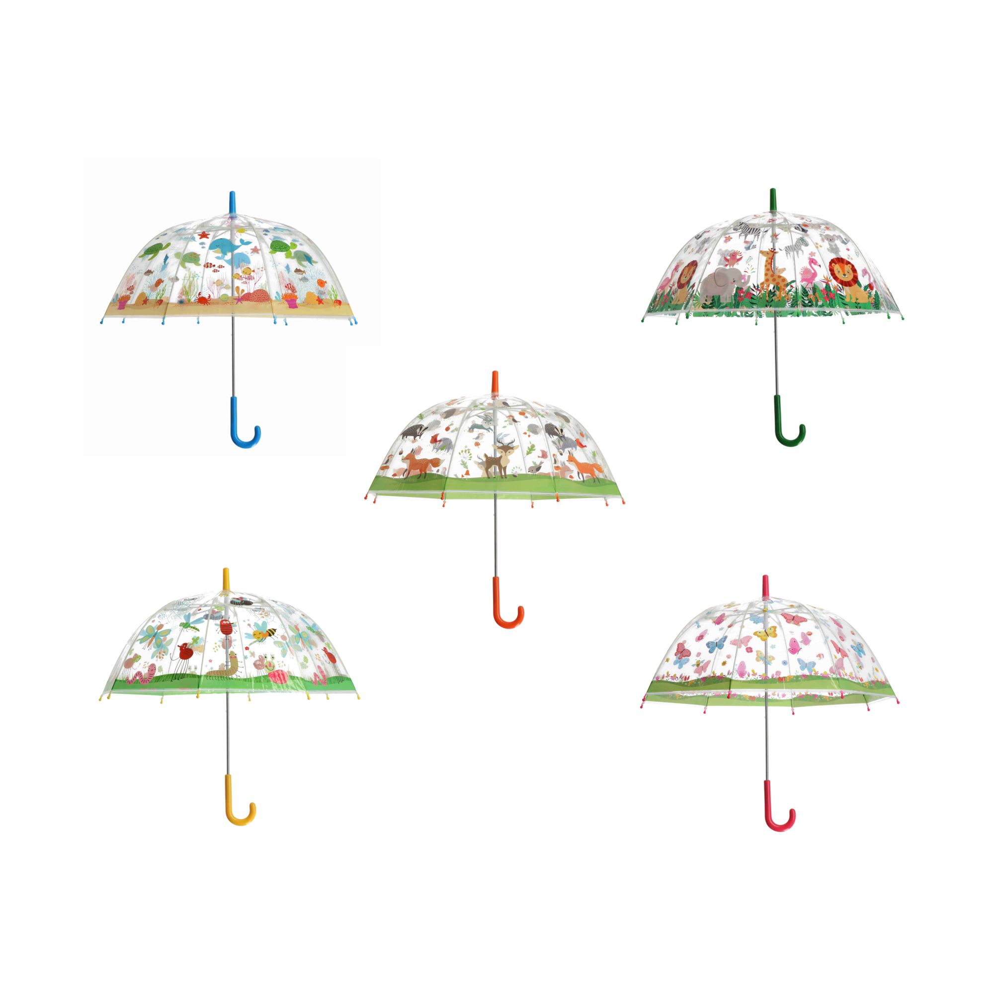 Rivanto® Kinder Regenschirm transparent Ø 70,5 x 69,2 cm Kunststoff/ Fiberglas/Stahl