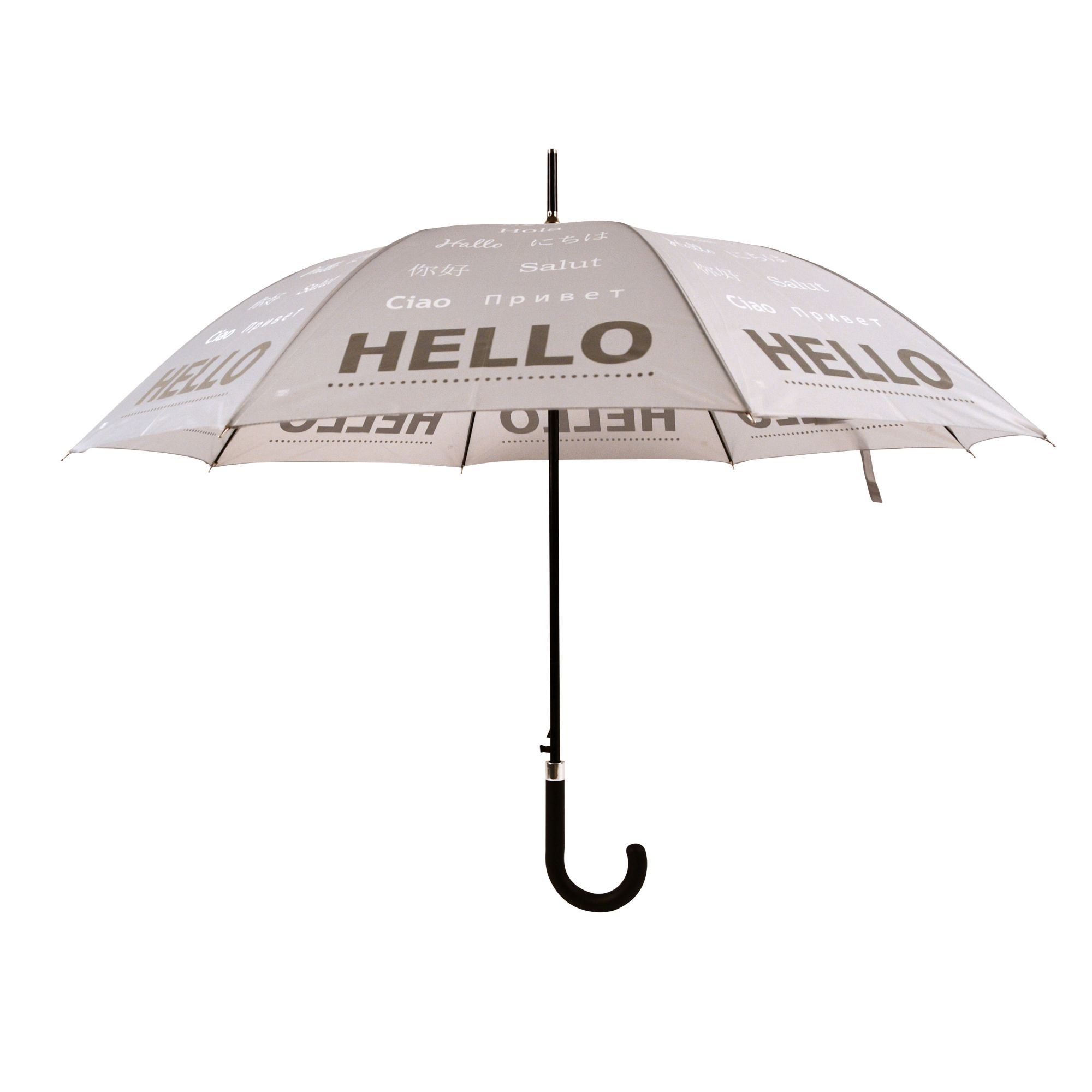 Rivanto® Regenschirm Reflektor "Hello" aus Schriftzug in verschiedenen  Sprachen, Ø 105 x 85,1 cm,
