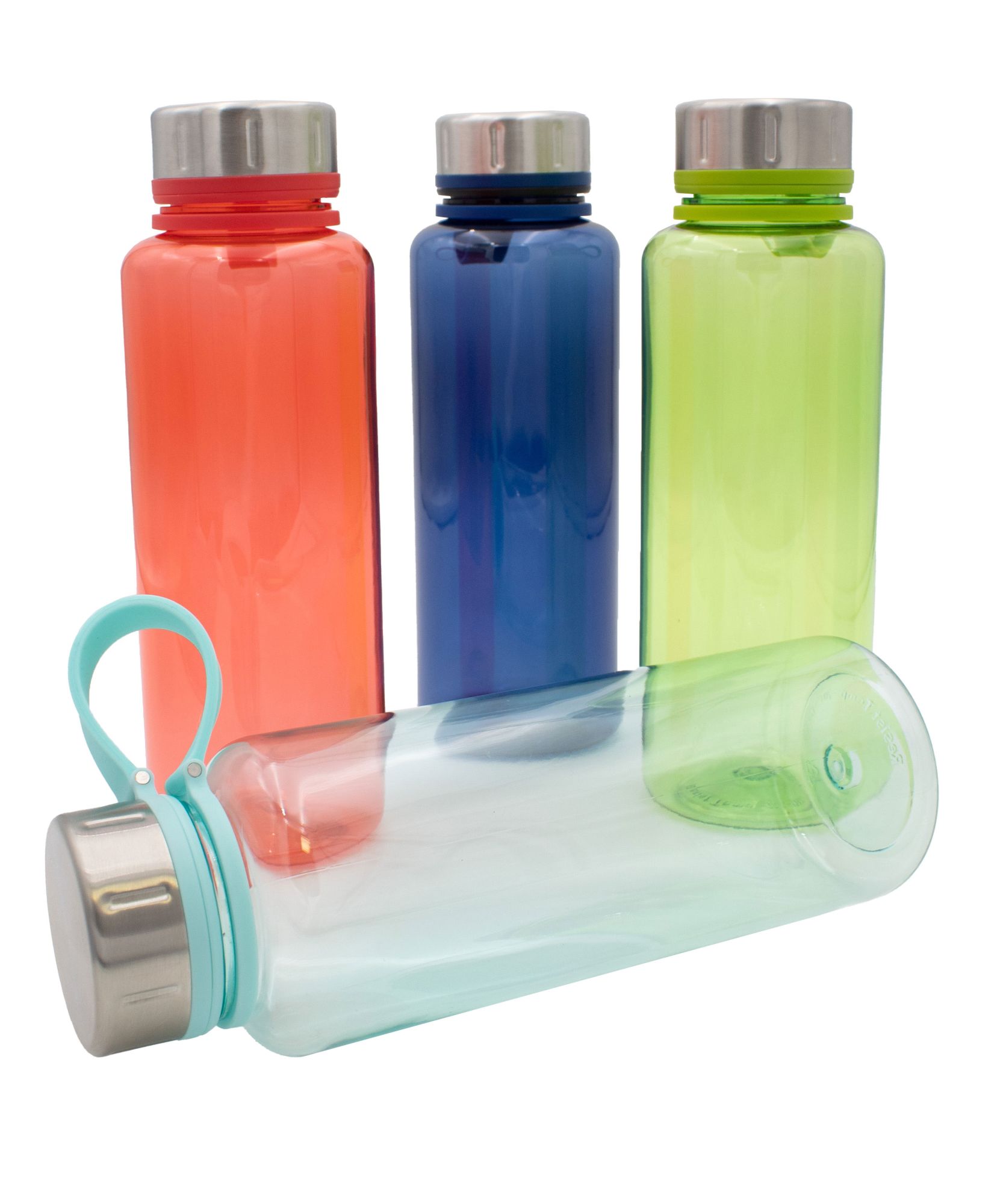 Steuber Trinkflasche Steel-Top 1000ml, Farbe wählbar, Kunststoff- Trinkflasche mit Edelstahldeckel